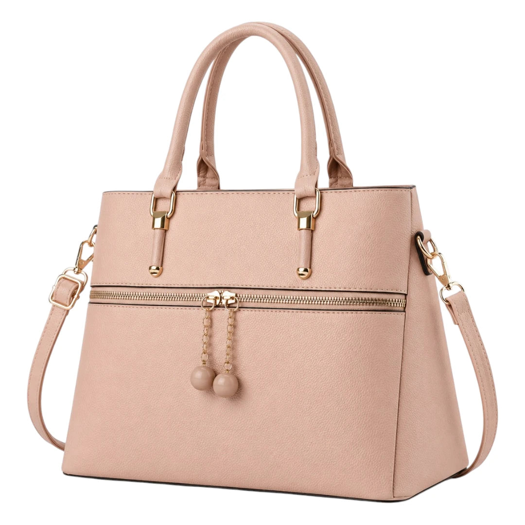 Bag Upgrade Women’s Brown Elegant Zip-Detail Shoulder Handbag