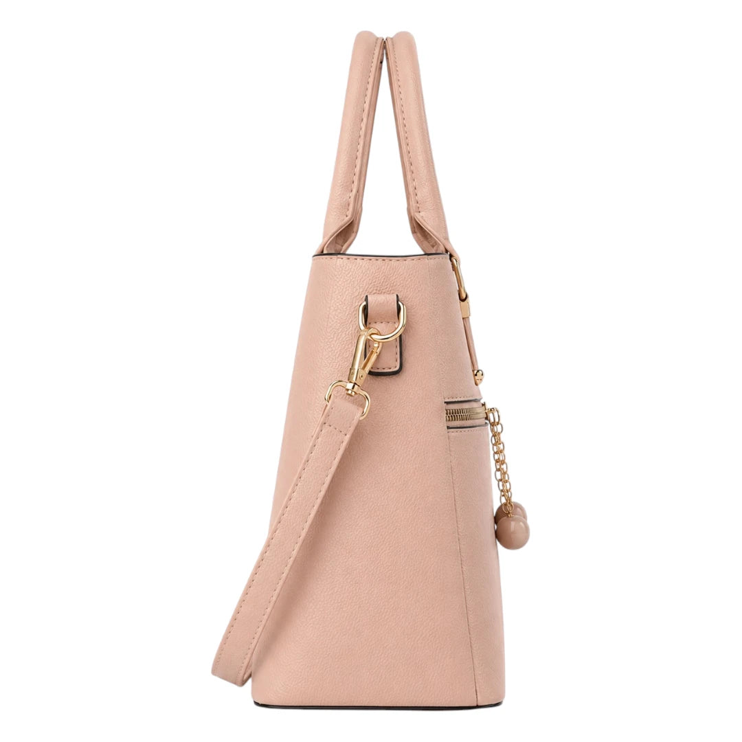 Bag Upgrade Women’s Brown Elegant Zip-Detail Shoulder Handbag