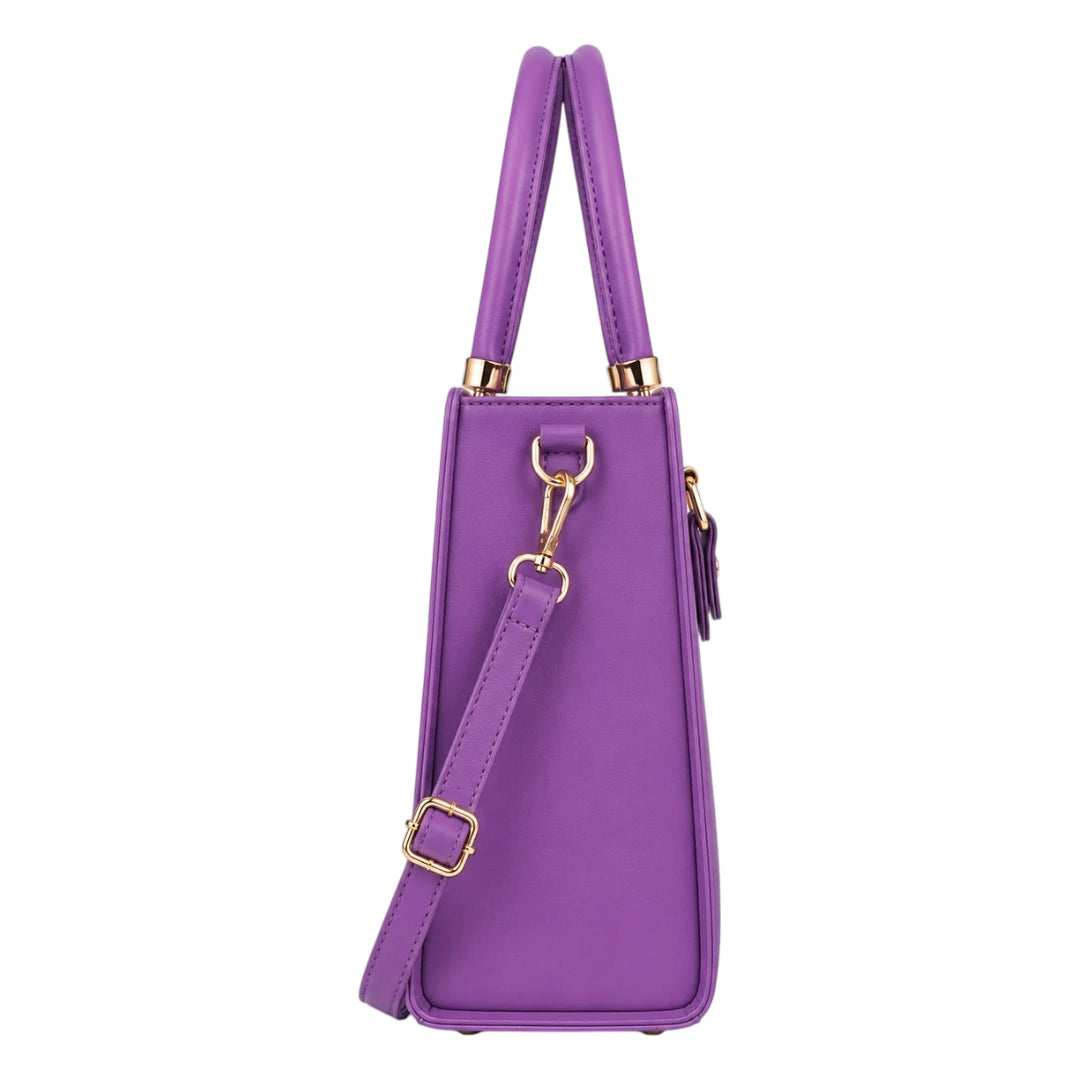 Bag Upgrade Women’s Purple Luxe Buckle Handbag