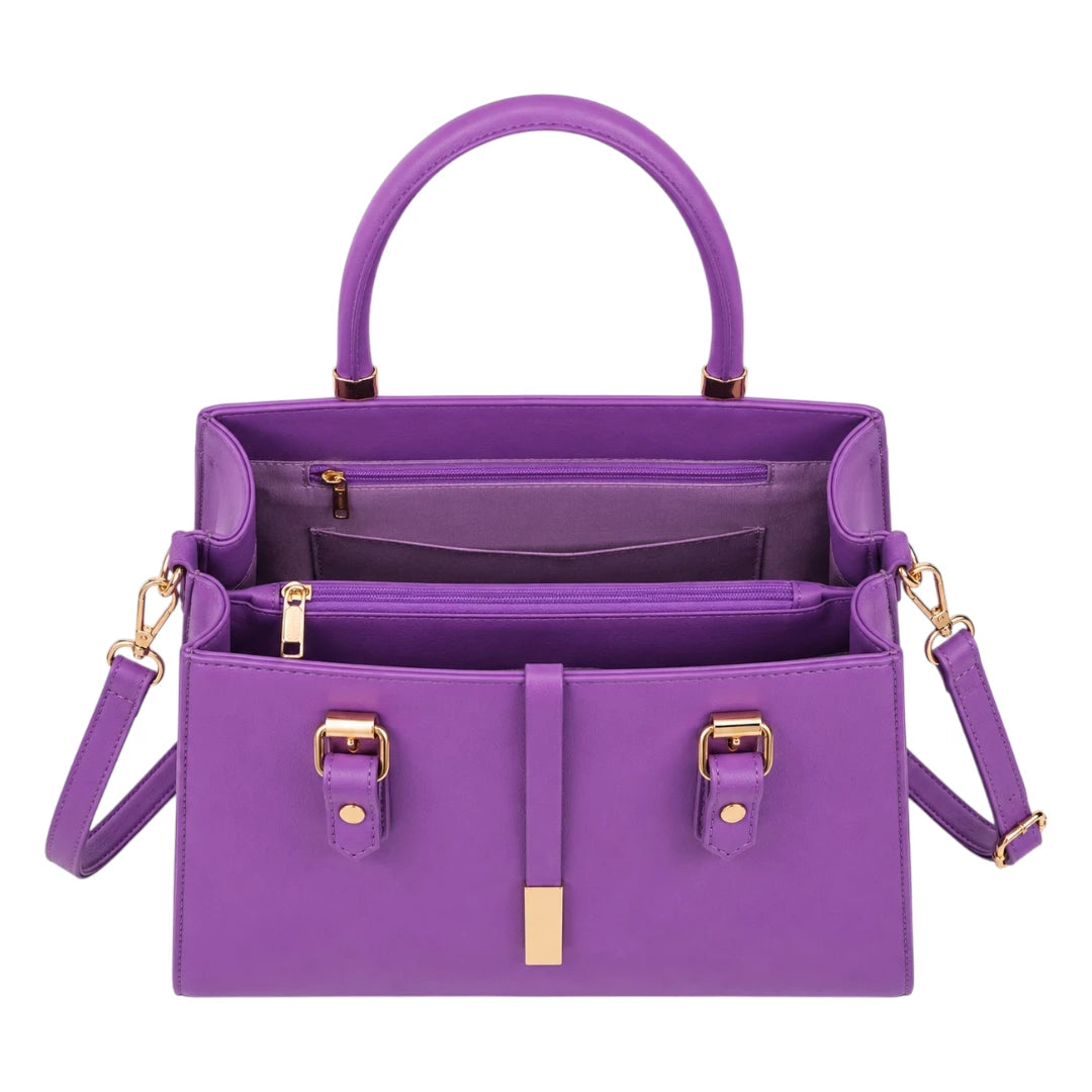 Bag Upgrade Women’s Purple Luxe Buckle Handbag